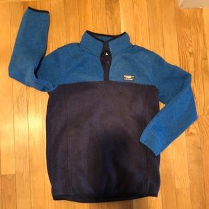 LL Bean blue quarter zip sweater fleece